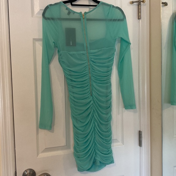 Blue going out dress. Mesh top. Never worn. Size medium - Picture 3 of 3
